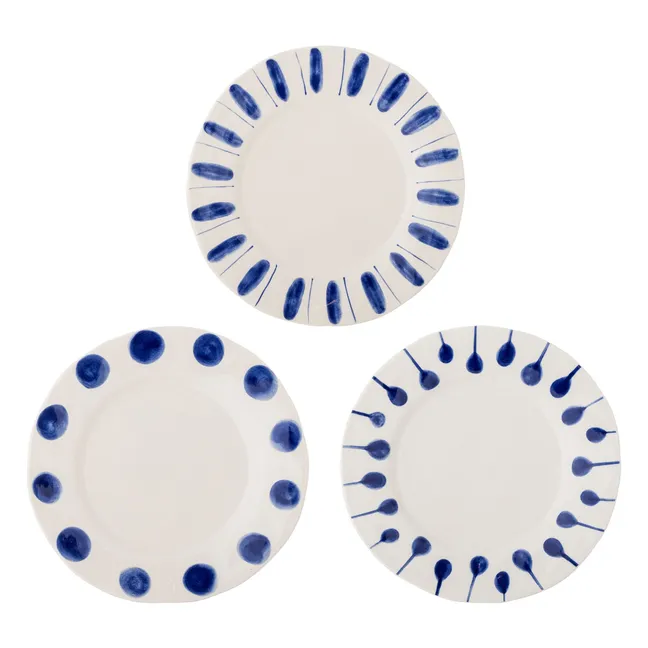 Assiettes Linora - Set de 3 | Bleu