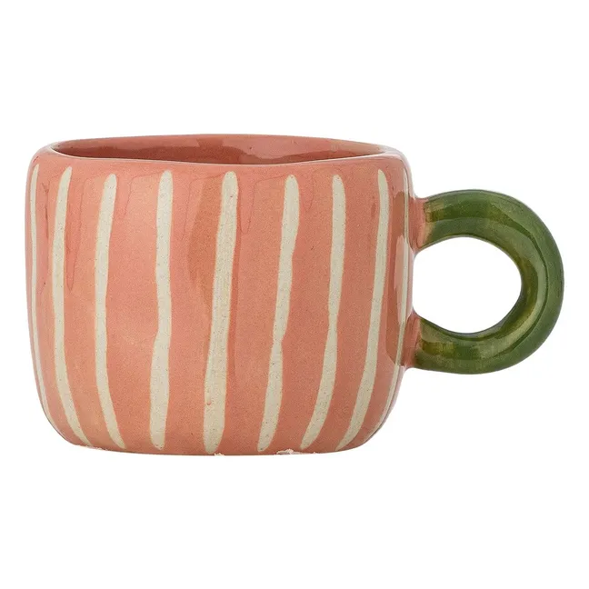 Nini striped stoneware mug | Pink