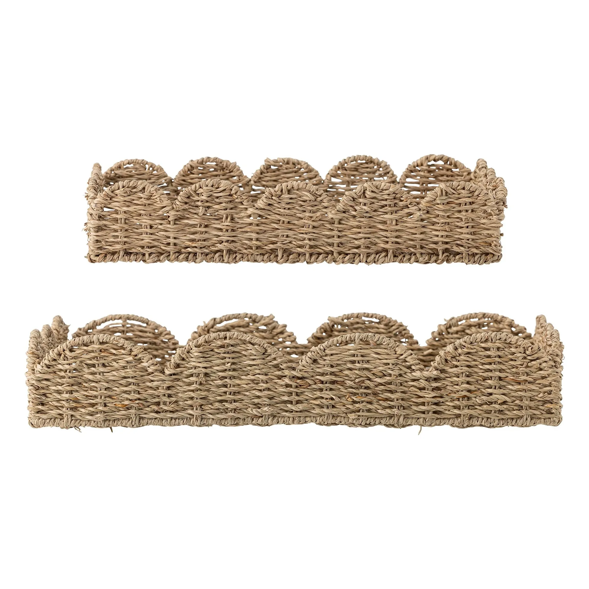 Bloomingville Brown Brea Wicker Tray - Set Of 2