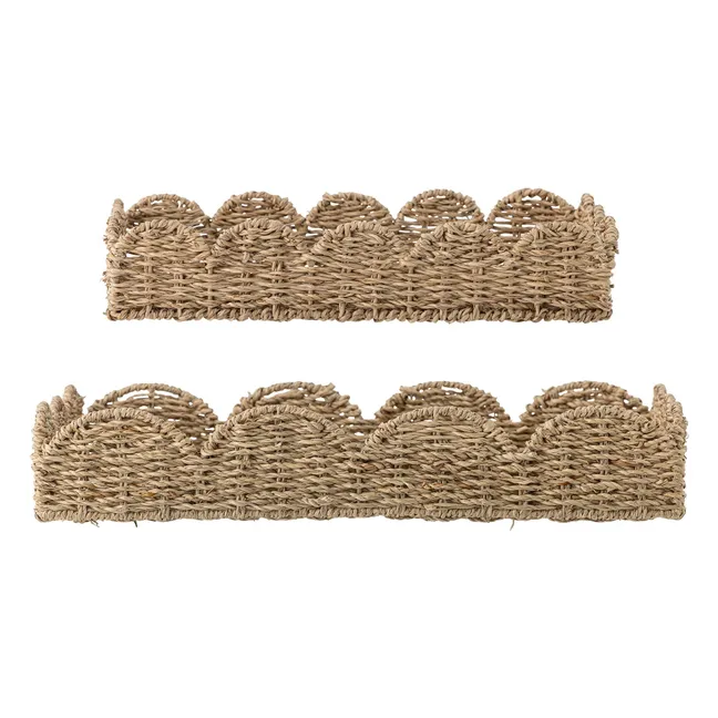 Brea wicker tray - Set of 2 | Brown