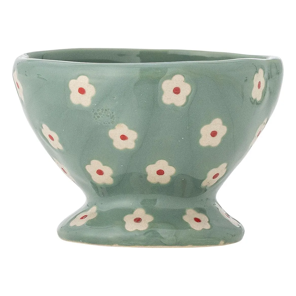 Bloomingville Blue Stoneware Bowl With Flowers Nini