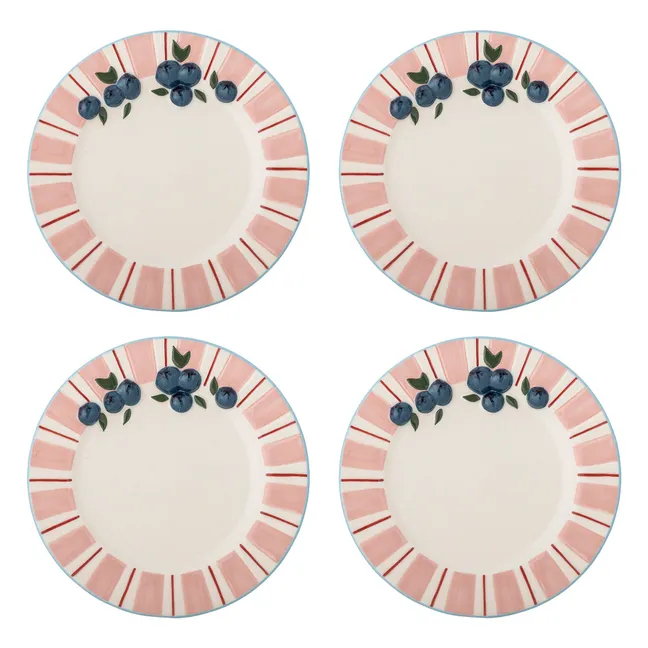 Assiettes à dessert Carry - Set de 4 | Rose