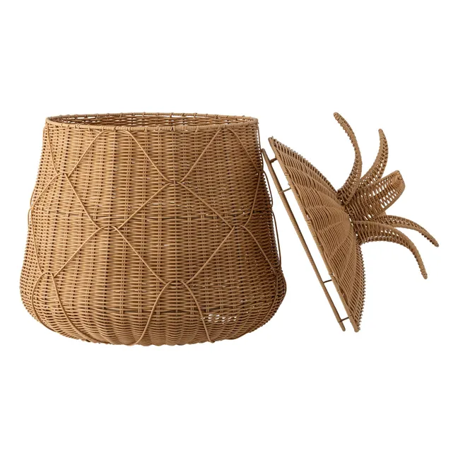 Cesta de mimbre con piña | Marrón