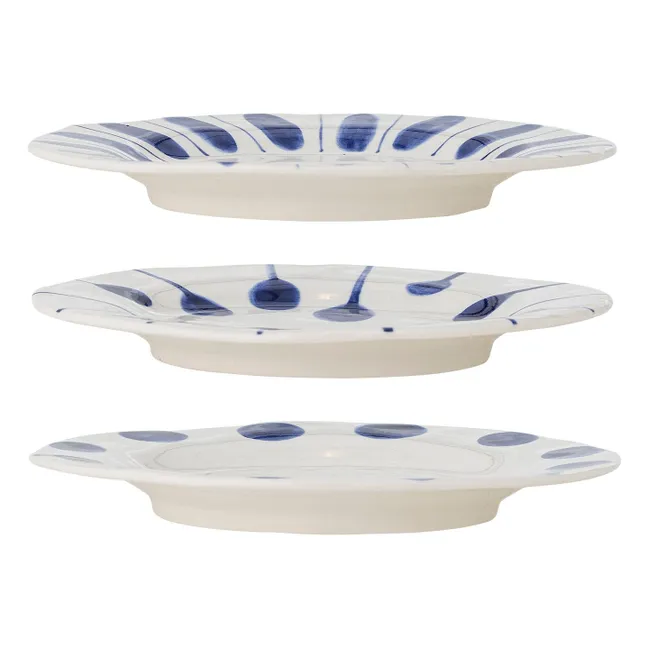Linora dessert plates - Set of 3 | Blue