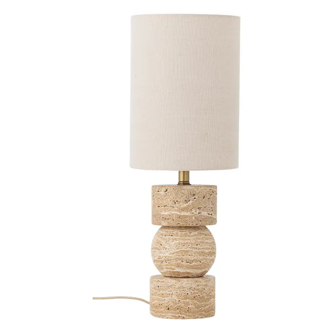 Lampe à poser en travertin Marci | Ecru