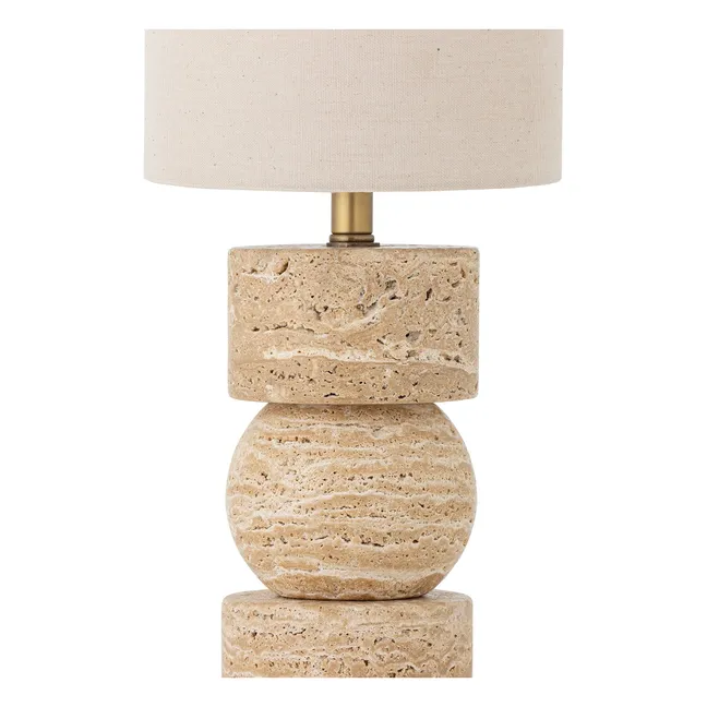 Marci travertine table lamp | Ecru