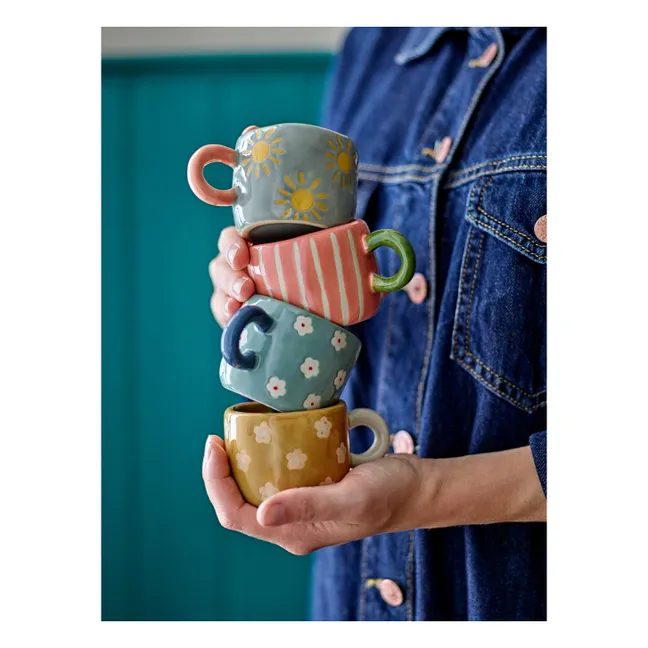 Stoneware flower mug Nini | Blue