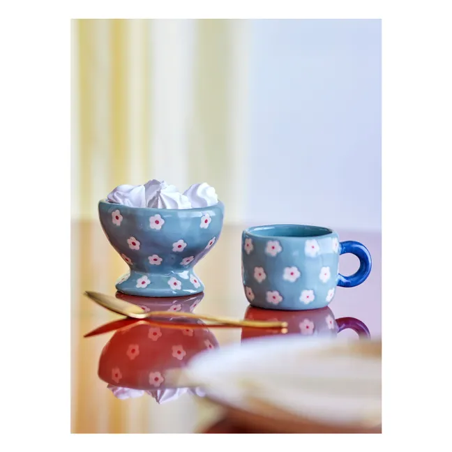 Cuenco de gres con flores Nini | Azul