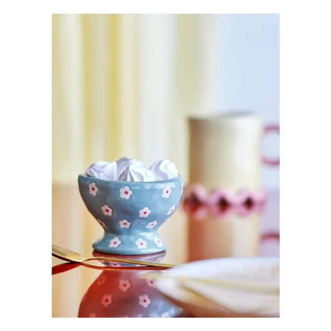 Cuenco de gres con flores Nini | Azul
