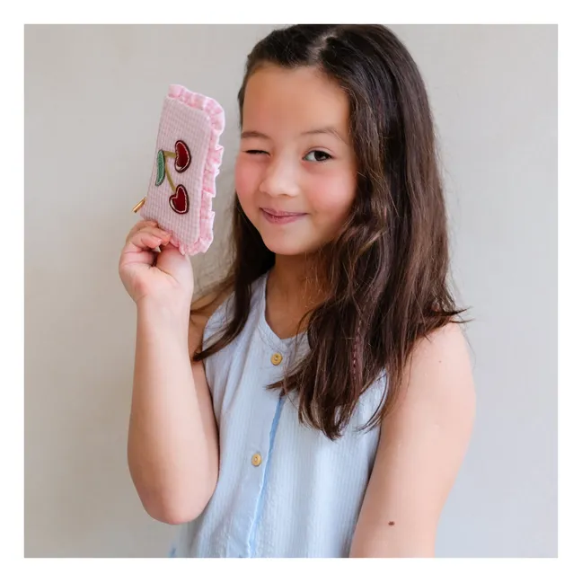 Cerise Vichy clutch bag | Pink