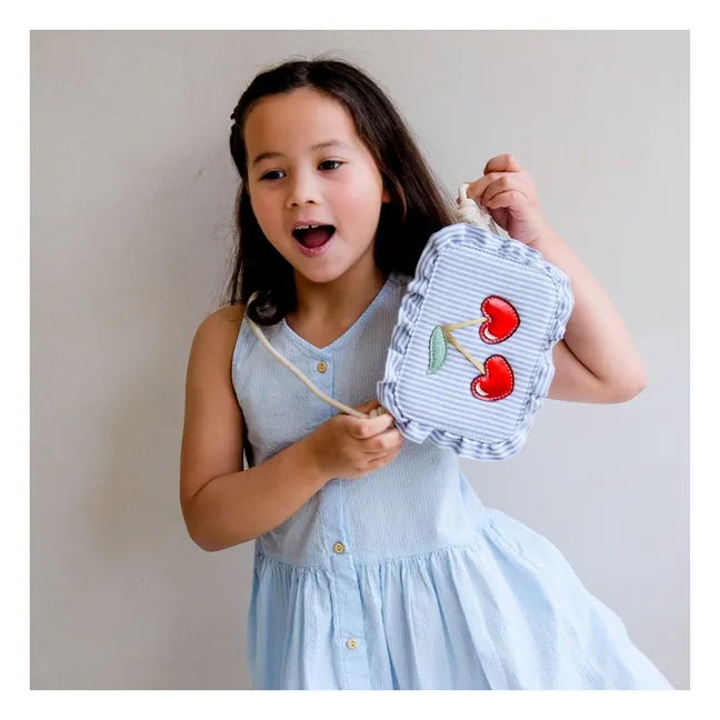 Striped Cherry Bag | Blue