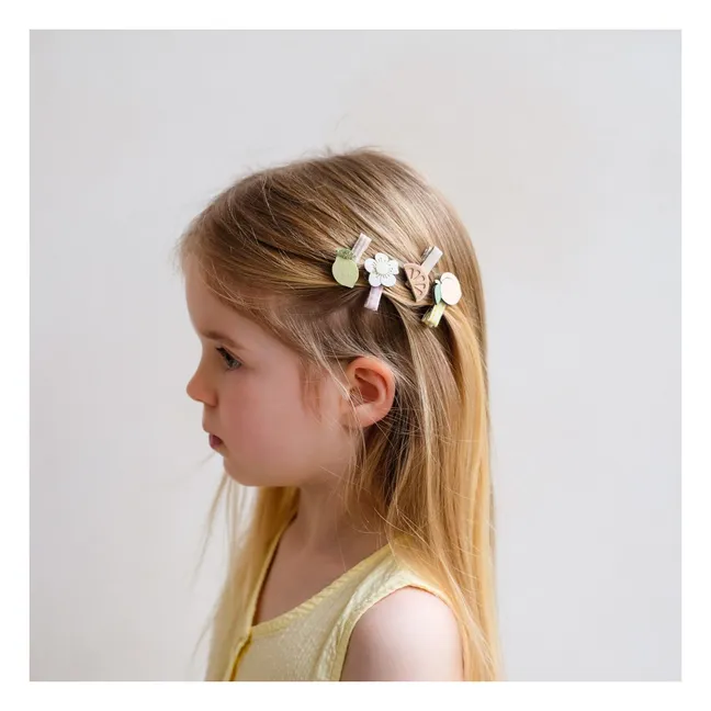 Lot de 8 Mini Barrettes Pêche | Jaune