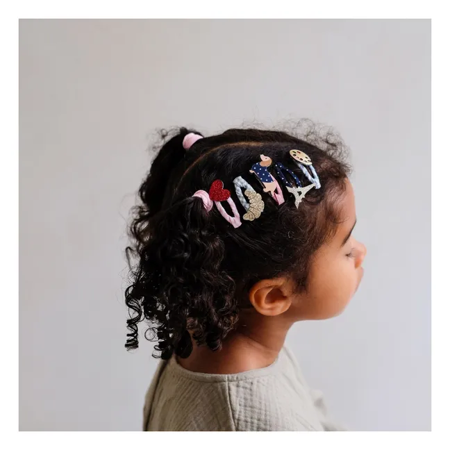 Lot de 5 Mini Barrettes Paris | Bleu marine