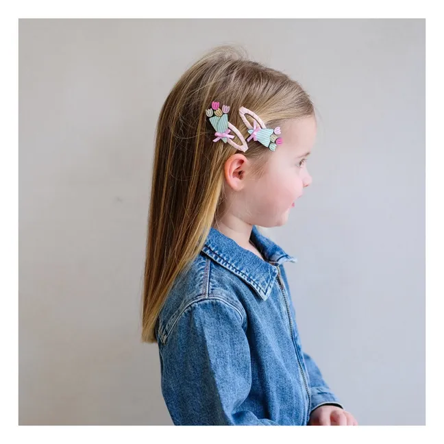 Lot de 2 Barrettes Bouquet | Rose