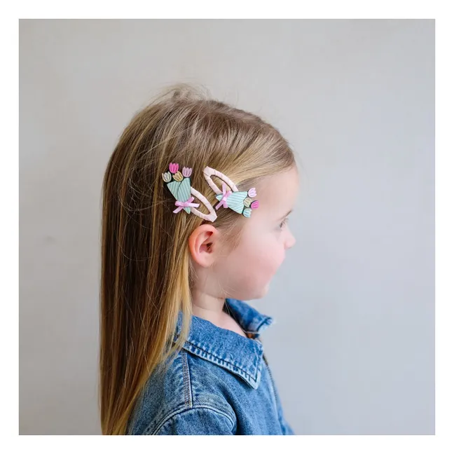 Lot de 2 Barrettes Bouquet | Rose