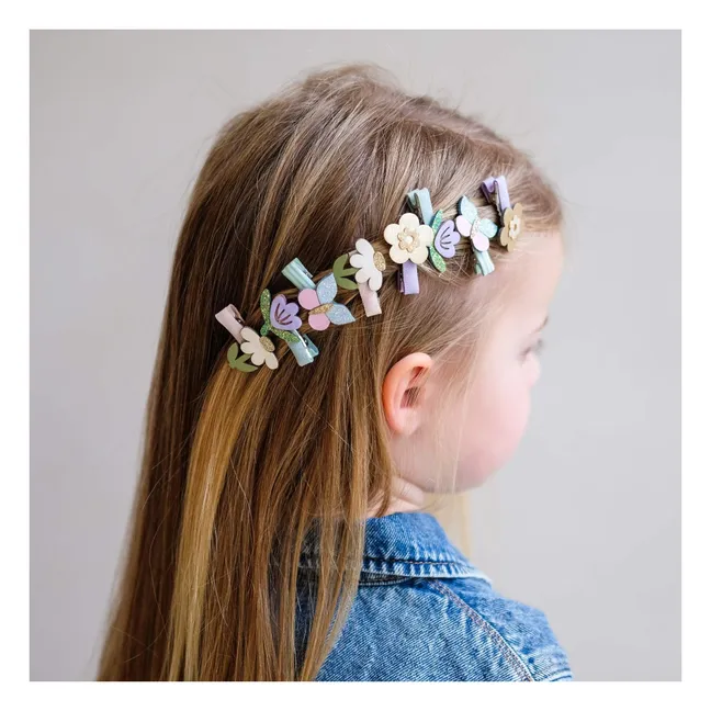 Lot de 8 Mini Barrettes Fleurs | Lilas