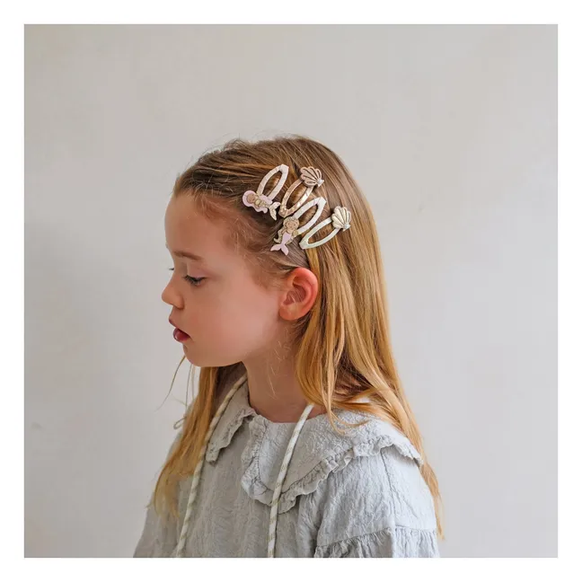 Lot de 4 Barrettes Sirène | Doré