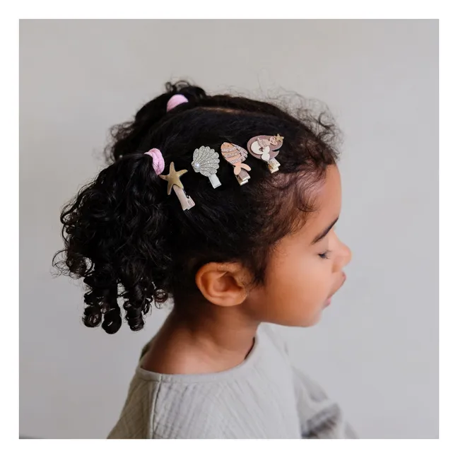 Lot de 8 Mini Barrettes Sirène | Doré