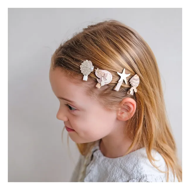Lot de 8 Mini Barrettes Sirène | Doré
