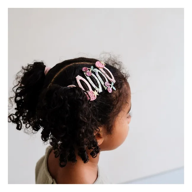 Lot de 4 Barrettes Fruits d'Eté | Rose