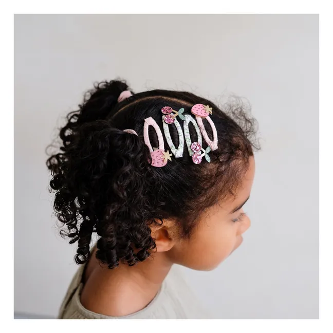Lot de 4 Barrettes Fruits d'Eté | Rose