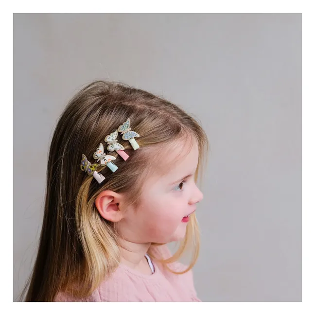 Lot de 8 Barrettes Fleuries | Rose