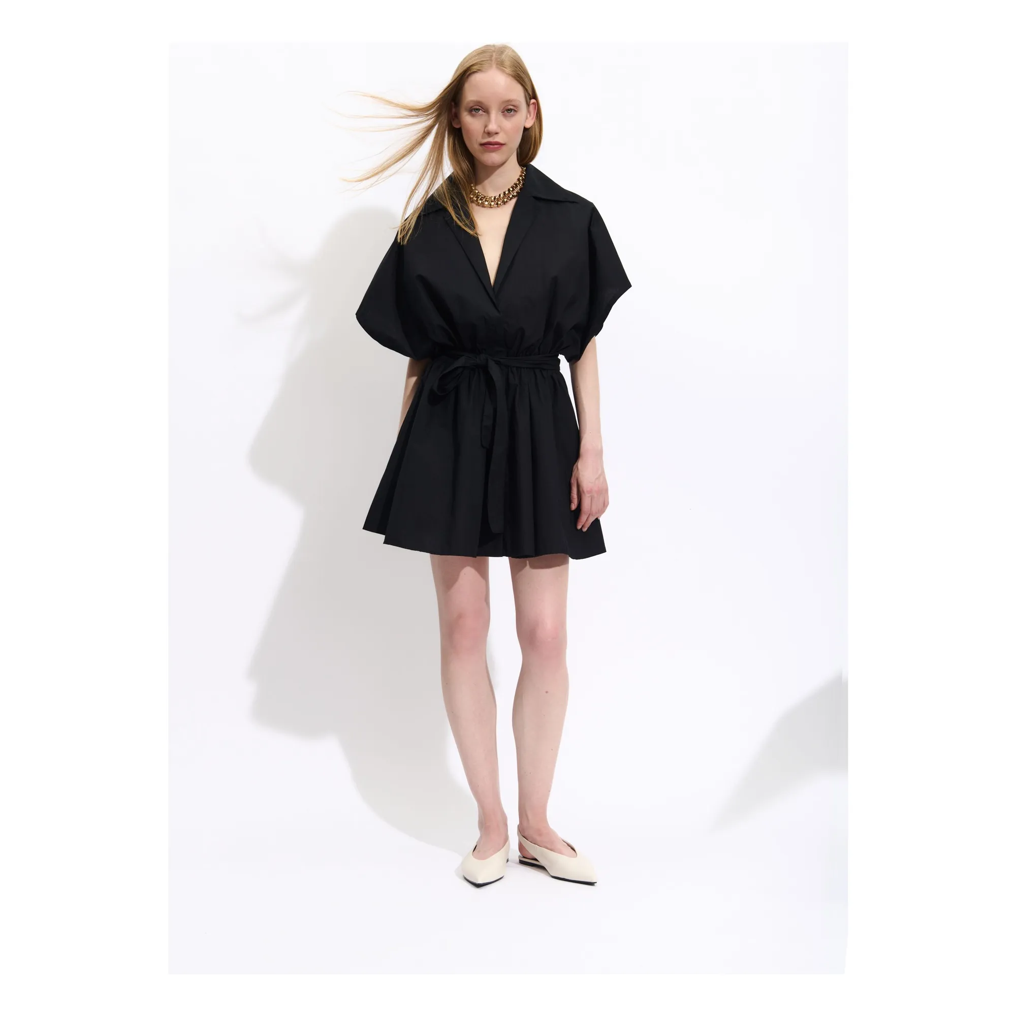 Bellepiece Black Tara Cotton Poplin Dress