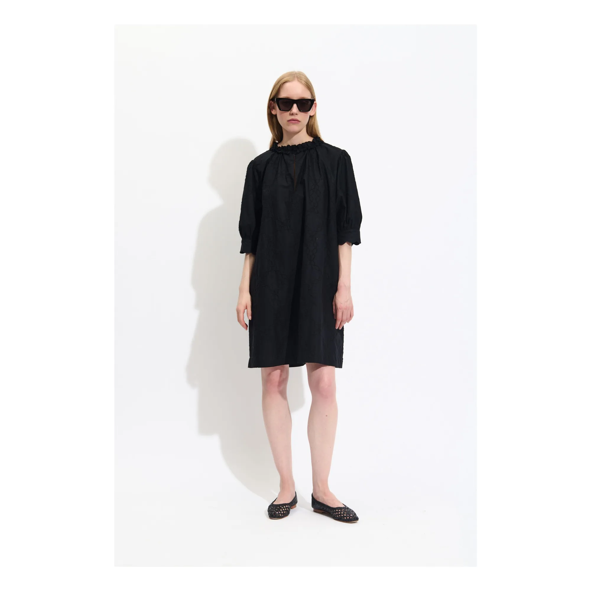 Bellepiece Black Raffael Cotton Poplin Dress
