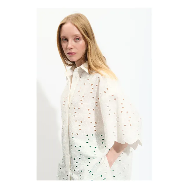 Blouse Brodée Pio Coton | Blanc