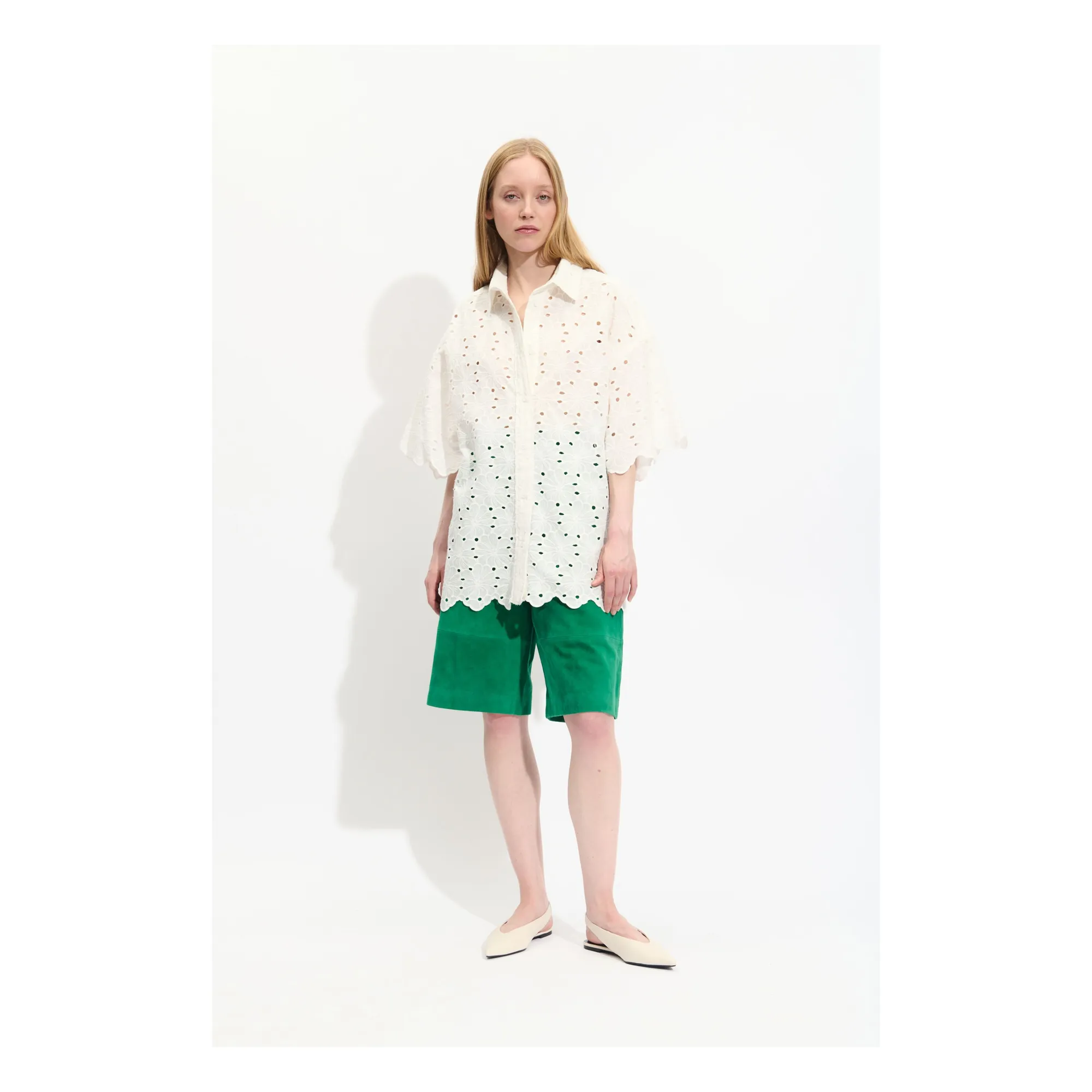 Bellepiece White Pio Cotton Embroidered Blouse