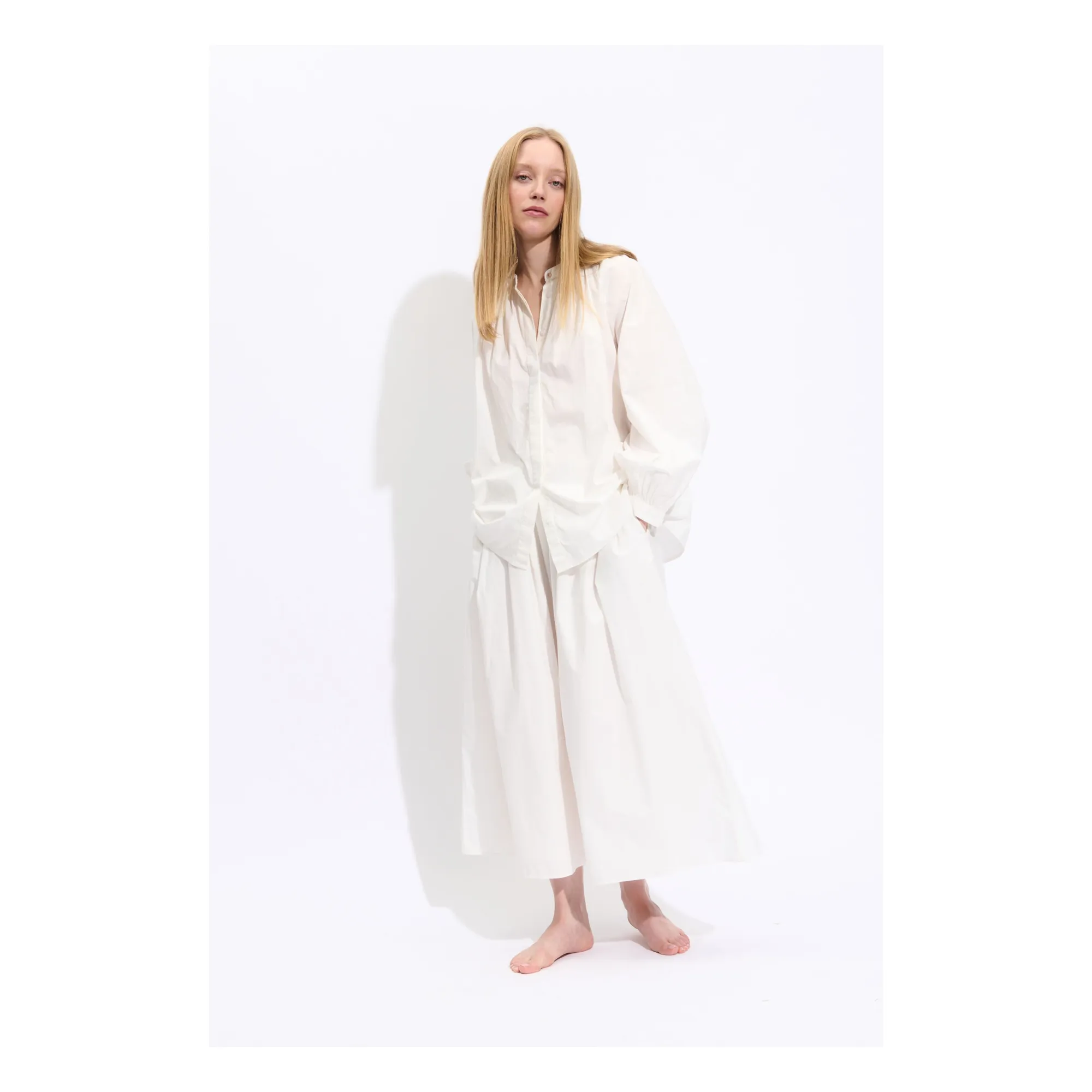 Bellepiece White Jeff Cotton Poplin Blouse