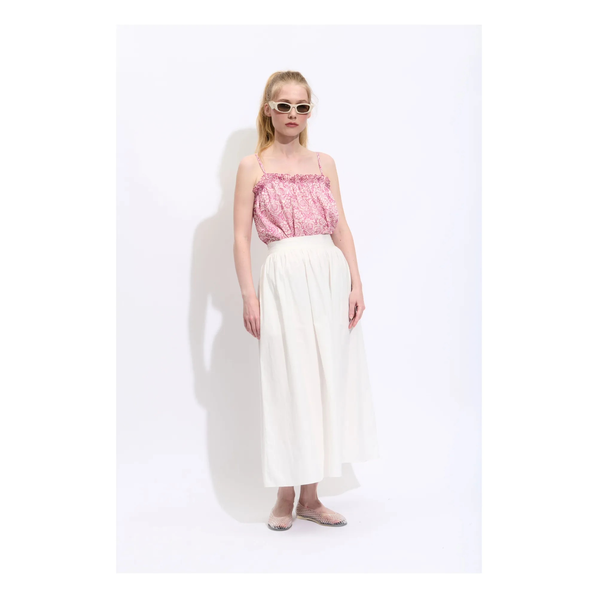 Bellepiece White Claude Coton Skirt