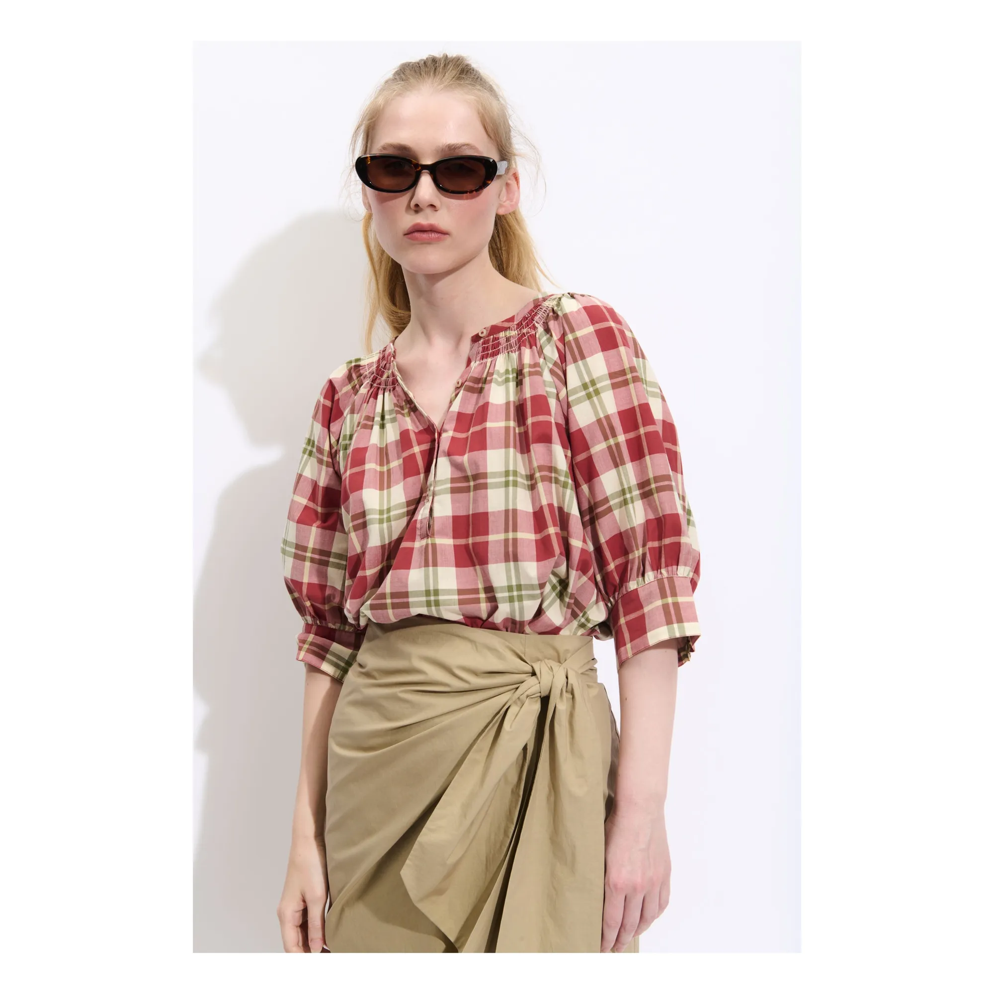 Bellepiece Ecru Chiara Cotton Blouse
