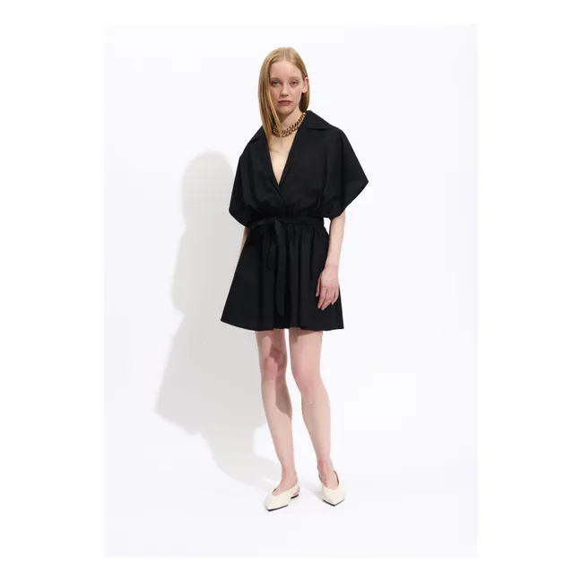 Robe Tara Popeline de Coton | Noir
