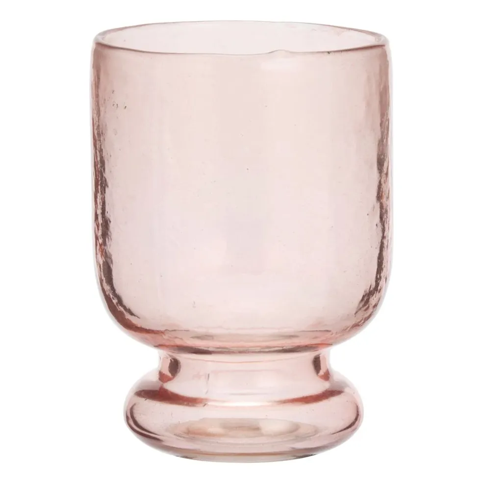 Verre à pied martelé  | Rose- Image produit n°0