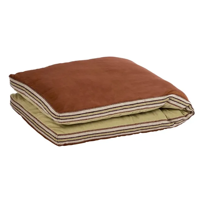 Reversible cotton floor mattress | Rust