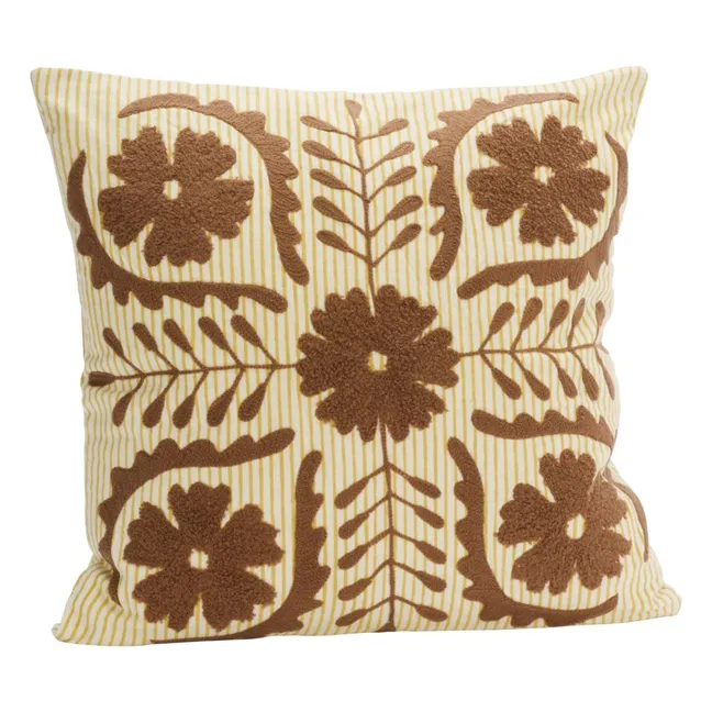 Suzani embroidered cushion cover | Brown