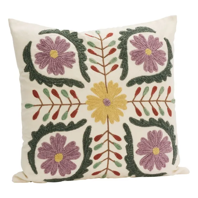Suzani embroidered cushion cover | Pink