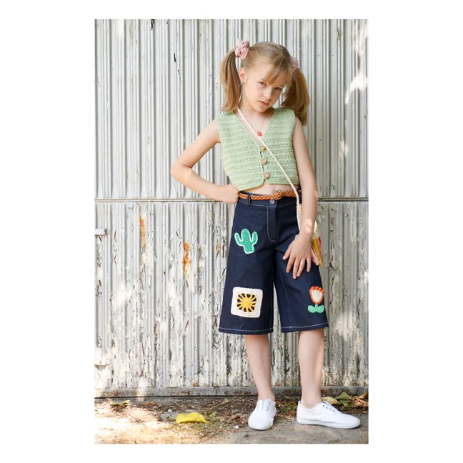 Gilet Sans Manches Sahara Crochet | Vert