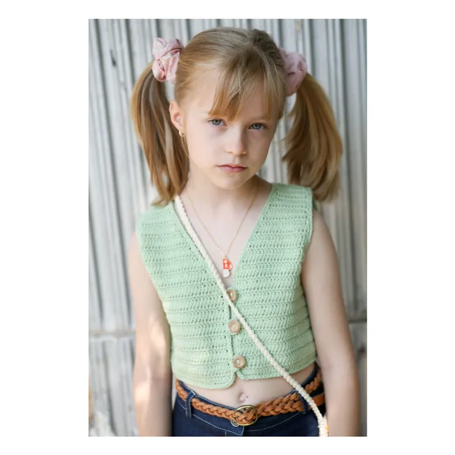 Sleeveless Sahara Crochet Vest | Green