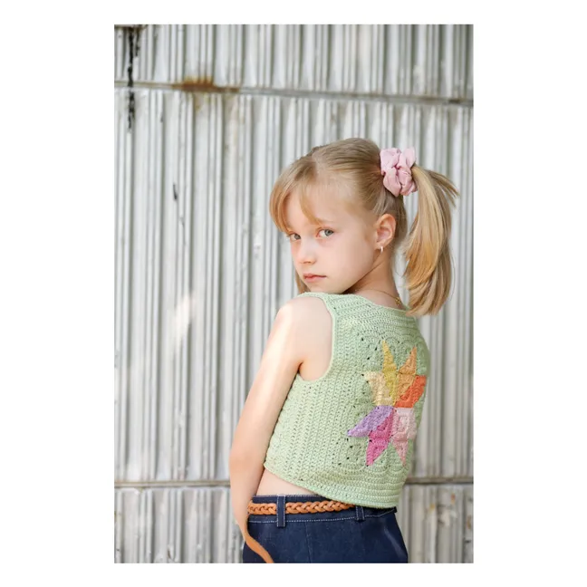 Gilet Sans Manches Sahara Crochet | Vert