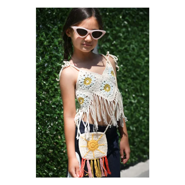 Atacama Crochet Fringe Top | Ecru