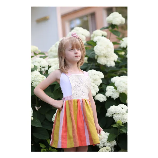 Santana Linen Apron Dress | Pink