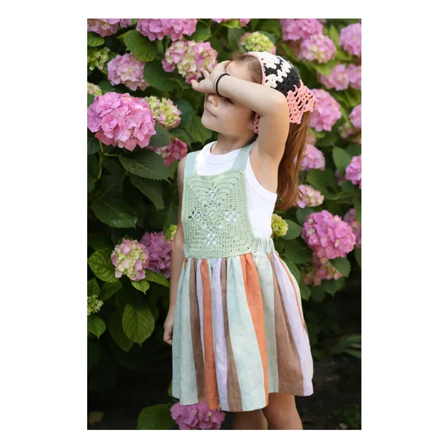 Santana Linen Apron Dress | Green water