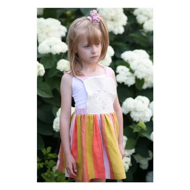 Santana Linen Apron Dress | Pink