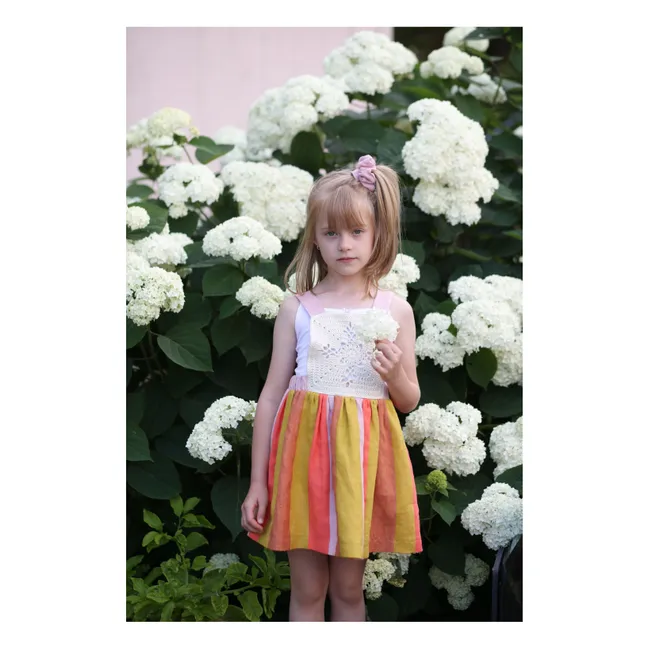 Santana Linen Apron Dress | Pink