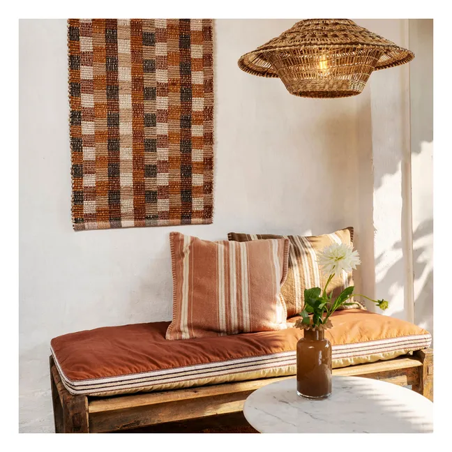 Reversible cotton floor mattress | Rust