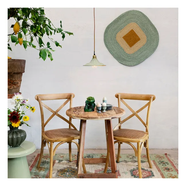 Décoration murale en jonc de mer | Turquoise