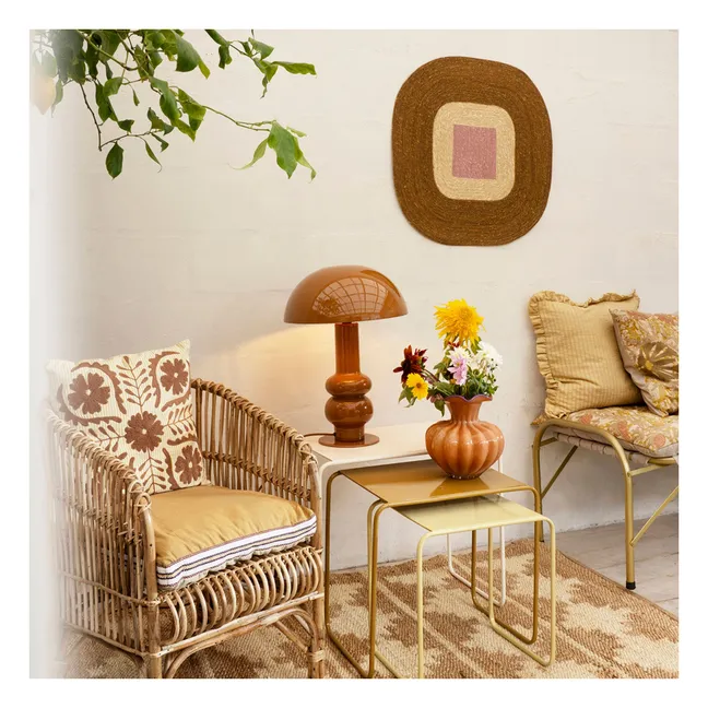 Suzani embroidered cushion cover | Brown