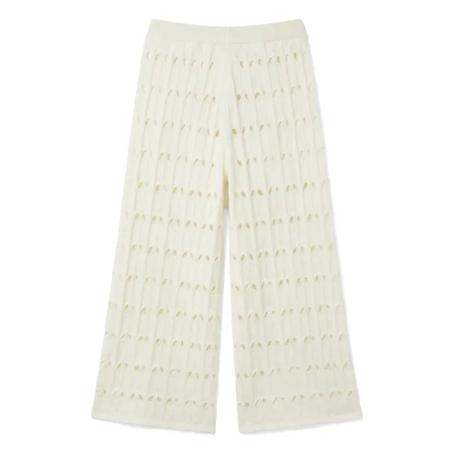 Pantalon Maille Ajourée | Blanc